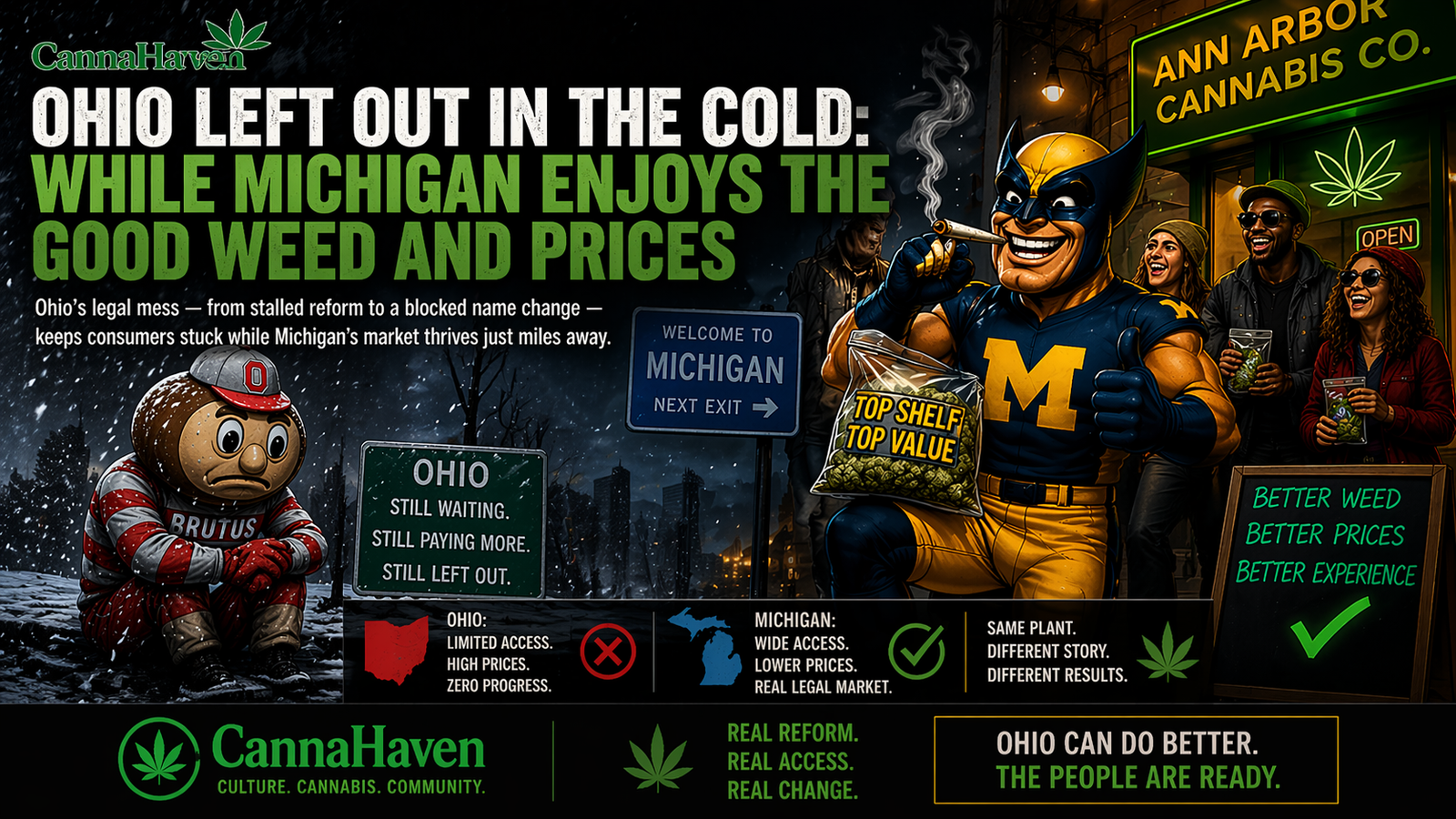 OHIO LEFT OUT IN THE COLD: WHILE MICHIGAN ENJOYS THE GOOD WEED AND PRICES